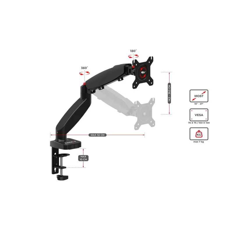 Motion 1.2 Monitor Arm – view 12