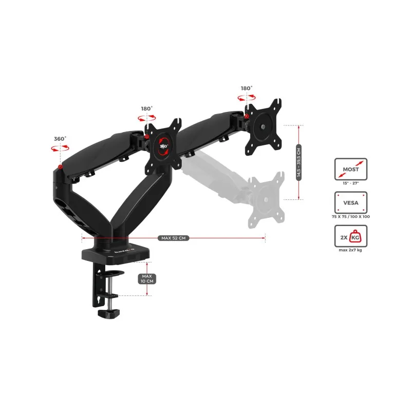 Motion 2.2 Dual Monitor Arm Mount – view 17