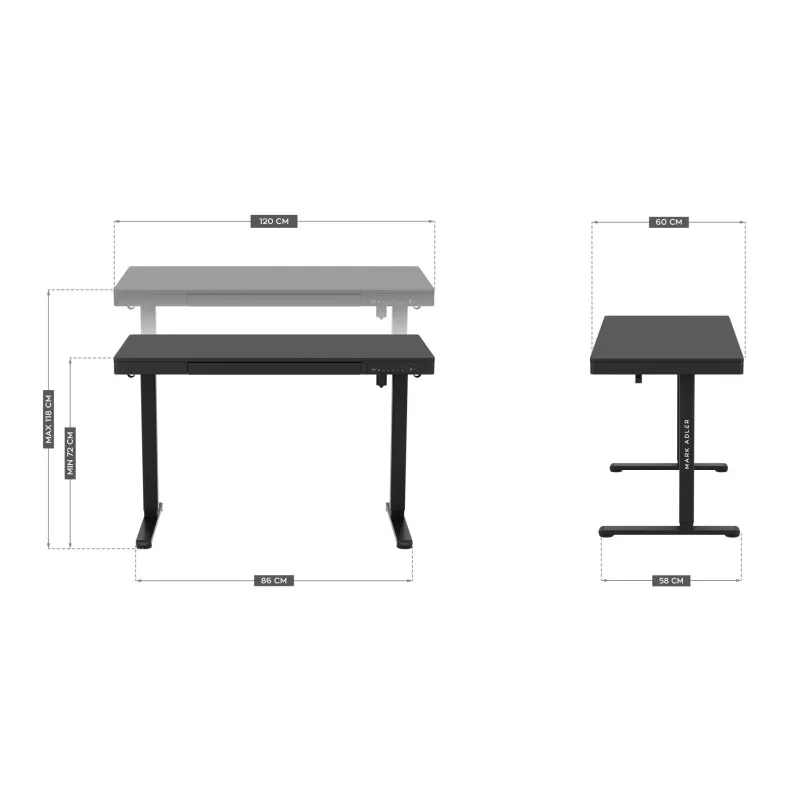 Leader 8.2 Black Electric Office Desk 120 cm – view 14