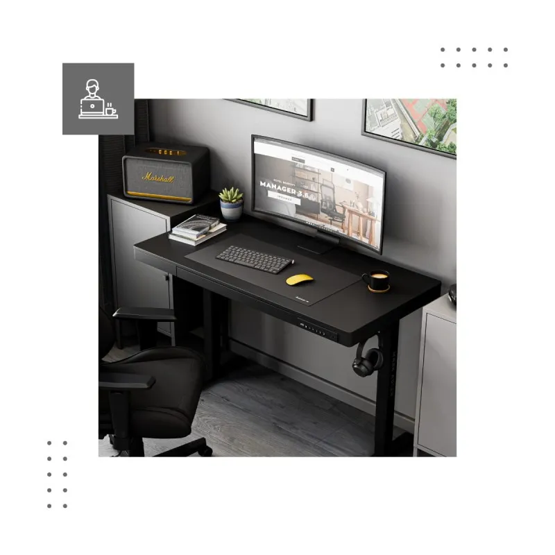 Leader 8.2 Black Electric Office Desk 120 cm – view 16