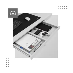 Leader 8.2 White Electric Office Desk 120 cm – view 17