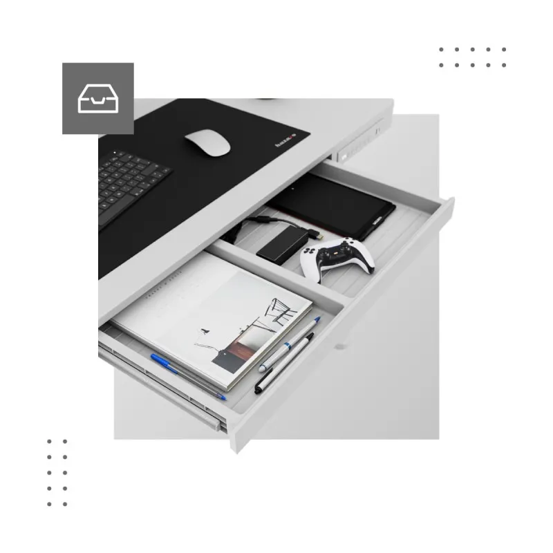 Leader 8.2 White Electric Office Desk 120 cm – view 17