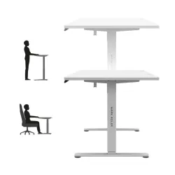 Leader 7.6 White Electric Office Desk 160 cm – view 3