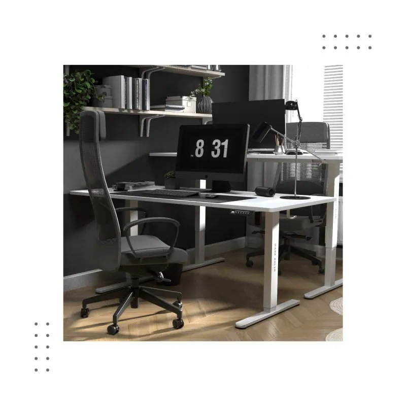 Leader 7.6 White Electric Office Desk 160 cm – view 13