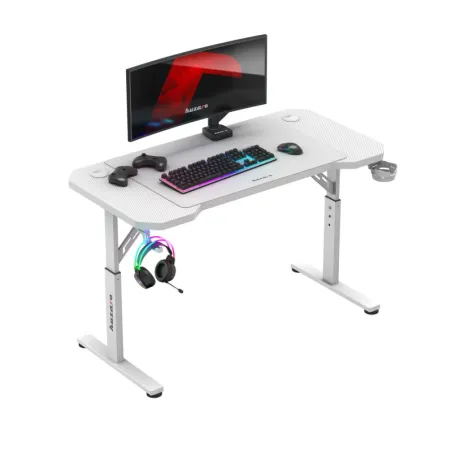 Hero 2.6 Gaming Desk White 120 cm with adjustable height feature