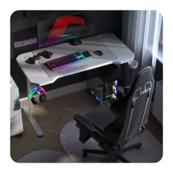 Hero 2.6 Gaming Desk White 120 cm with Adjustable Height – view 4