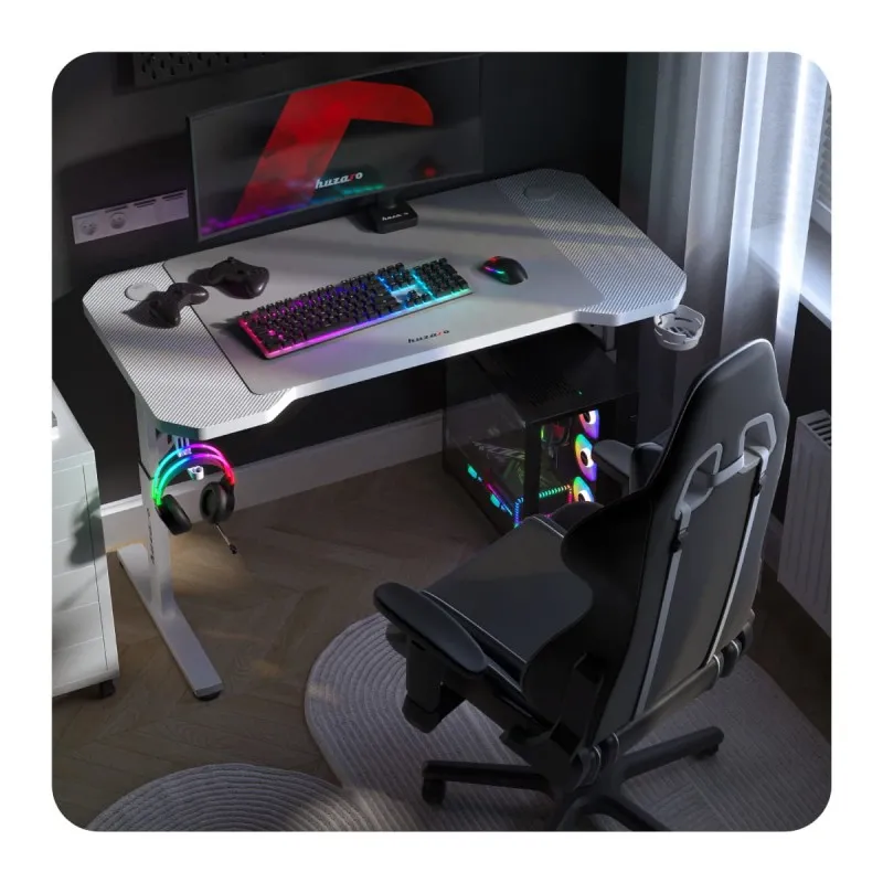 Hero 2.6 Gaming Desk White 120 cm with Adjustable Height – view 4