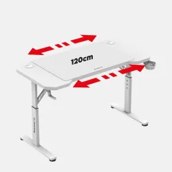 Hero 2.6 Gaming Desk White 120 cm with Adjustable Height – view 5