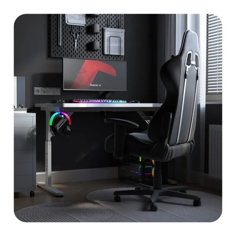 Hero 2.6 Gaming Desk White 120 cm with Adjustable Height – view 12
