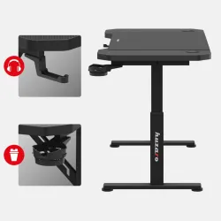Hero 2.6 Gaming Desk Black 120 cm with Adjustable Height – view 3
