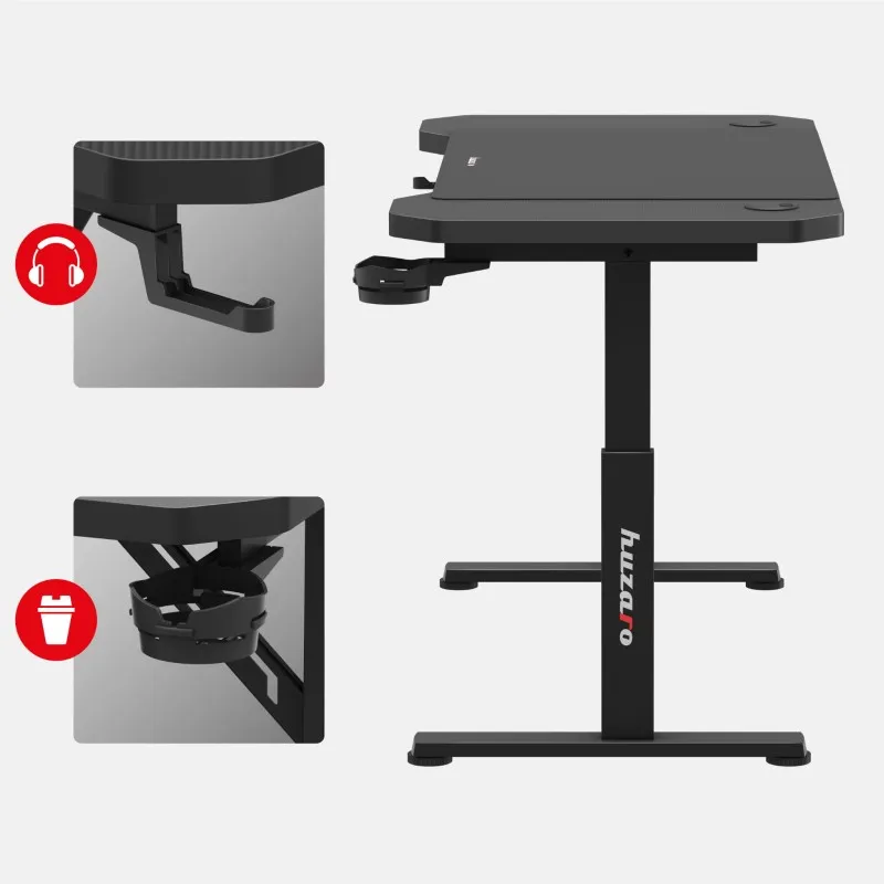 Hero 2.6 Gaming Desk Black 120 cm with Adjustable Height – view 3