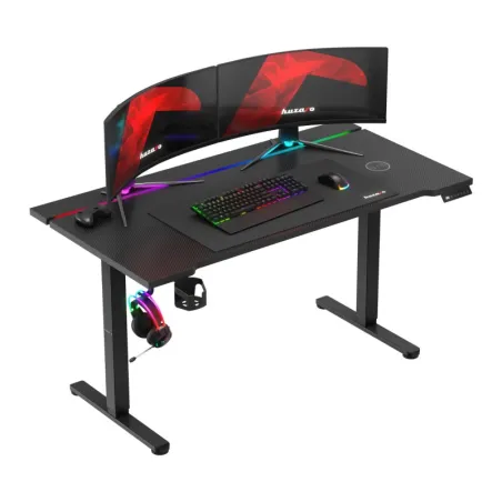 Hero 8.7 RGB Black electric gaming desk 140 cm with RGB lighting