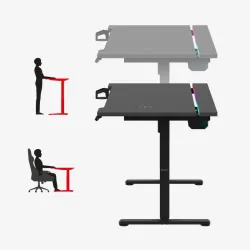 Hero 8.7 RGB Black Electric Gaming Desk 140 cm – view 4