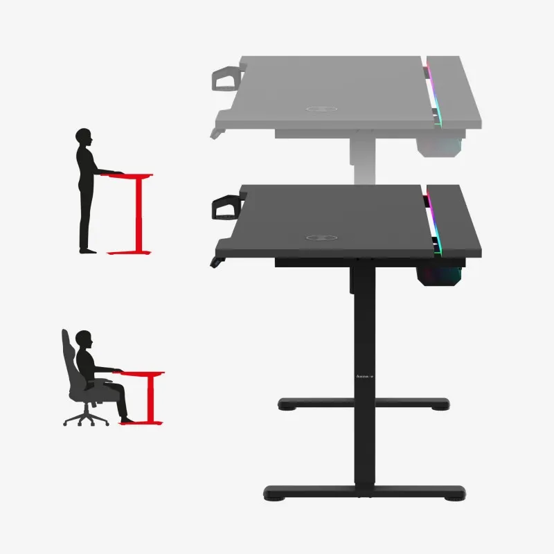 Hero 8.7 RGB Black Electric Gaming Desk 140 cm – view 4