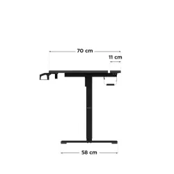 Hero 8.7 RGB Black Electric Gaming Desk 140 cm – view 11