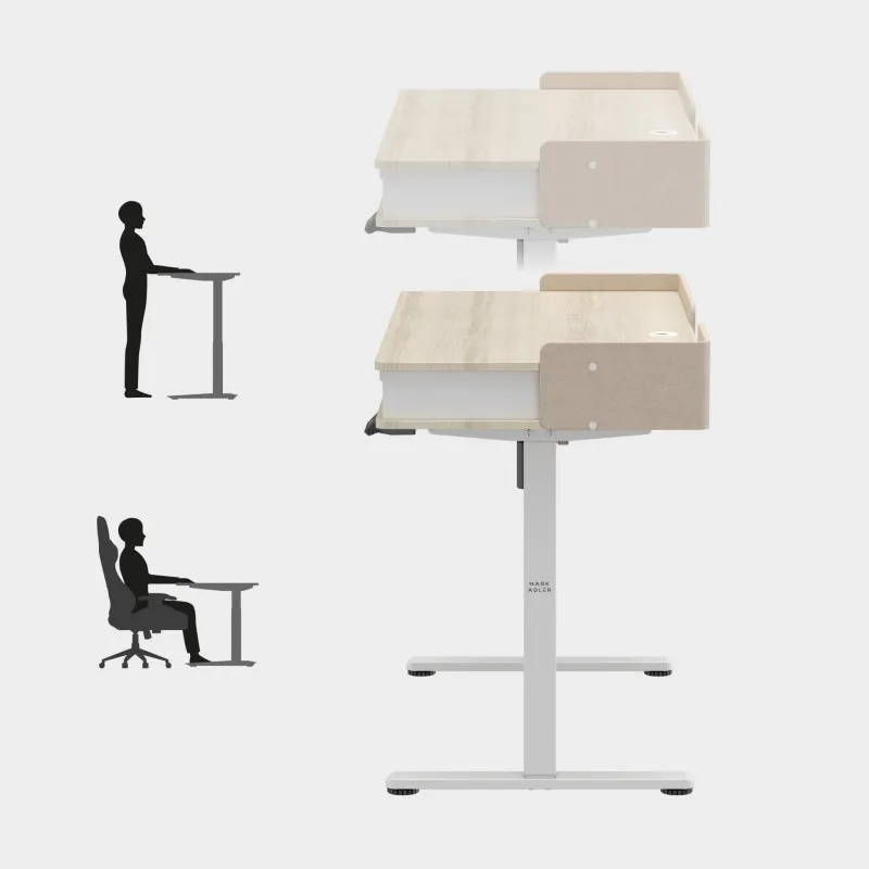 Leader 8.0 Electric Office Desk White 120 cm – view 3