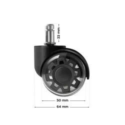 Wheels 3.0 Black Office Chair Casters 6