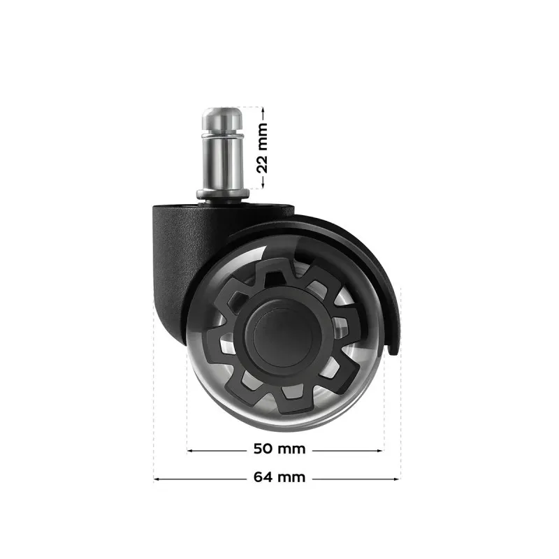Wheels 3.0 Black Office Chair Casters 6