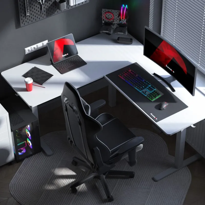 Hero 9.5 Electric Corner Gaming Desk White 160 cm – view 3