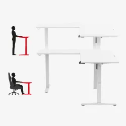 Hero 9.5 Electric Corner Gaming Desk White 160 cm – view 4