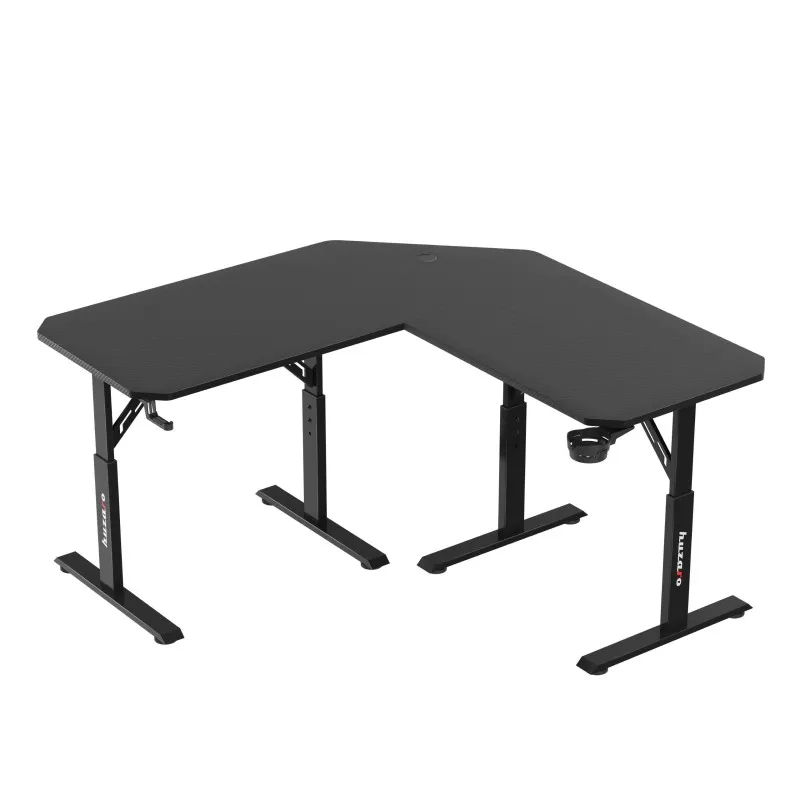 Hero 7.3 Corner Gaming Desk with Height Adjustment Black 140 cm – view 2