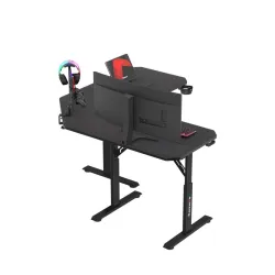 Hero 7.3 Corner Gaming Desk with Height Adjustment Black 140 cm – view 5