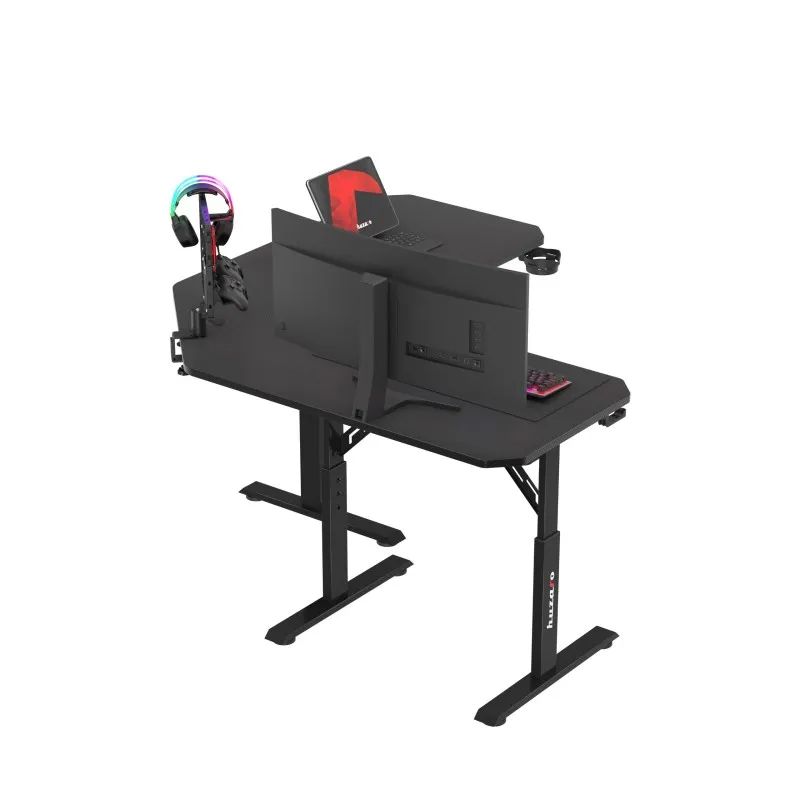 Hero 7.3 Corner Gaming Desk with Height Adjustment Black 140 cm – view 5