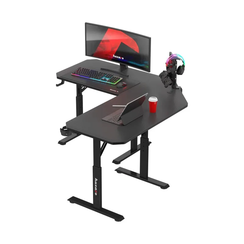 Hero 7.3 Corner Gaming Desk with Height Adjustment Black 140 cm – view 7
