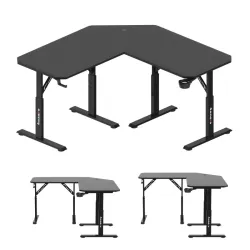 Hero 7.3 Corner Gaming Desk with Height Adjustment Black 140 cm – view 8