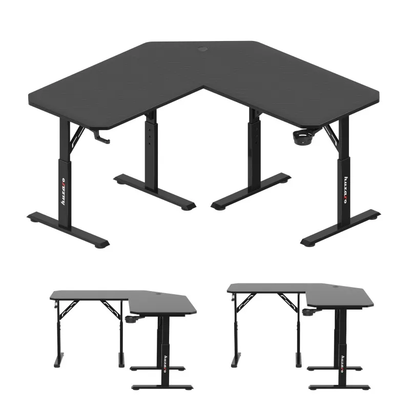 Hero 7.3 Corner Gaming Desk with Height Adjustment Black 140 cm – view 8