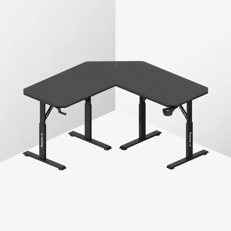 Hero 7.3 Corner Gaming Desk with Height Adjustment Black 140 cm – view 11