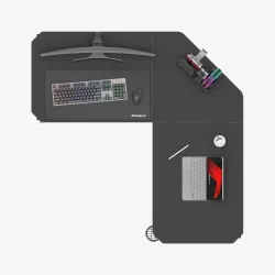 Hero 7.3 Corner Gaming Desk with Height Adjustment Black 140 cm – view 15