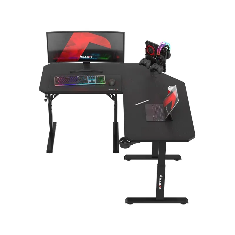 Hero 7.3 Corner Gaming Desk with Height Adjustment Black 140 cm – view 18