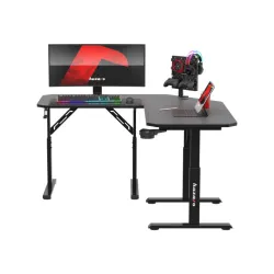 Hero 7.3 Corner Gaming Desk with Height Adjustment Black 140 cm – view 20