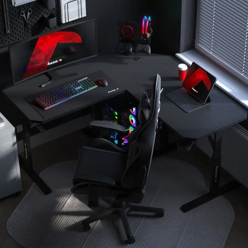 Hero 7.3 Corner Gaming Desk with Height Adjustment Black 140 cm – view 21
