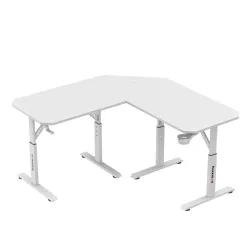 Hero 7.3 White Corner Gaming Desk 140 cm with Height Adjustment – view 2