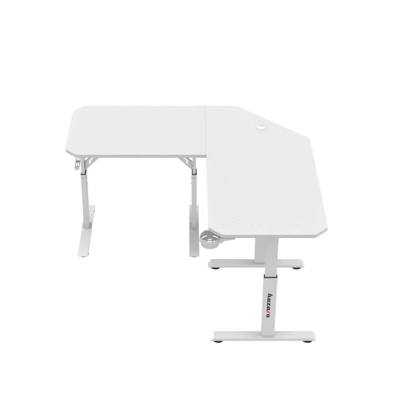 Hero 7.3 White Corner Gaming Desk 140 cm with Height Adjustment – view 3