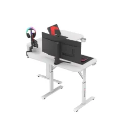 Hero 7.3 White Corner Gaming Desk 140 cm with Height Adjustment – view 6