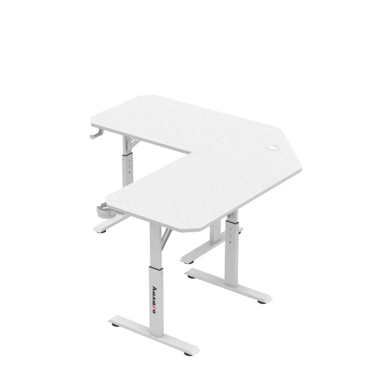 Hero 7.3 White Corner Gaming Desk 140 cm with Height Adjustment – view 7