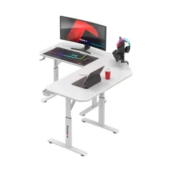 Hero 7.3 White Corner Gaming Desk 140 cm with Height Adjustment – view 8