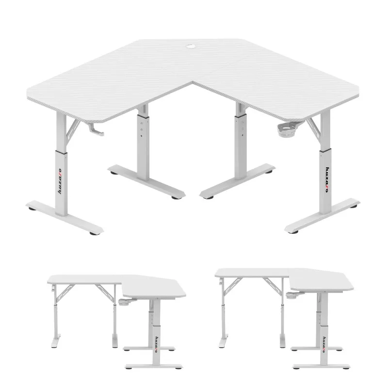 Hero 7.3 White Corner Gaming Desk 140 cm with Height Adjustment – view 9