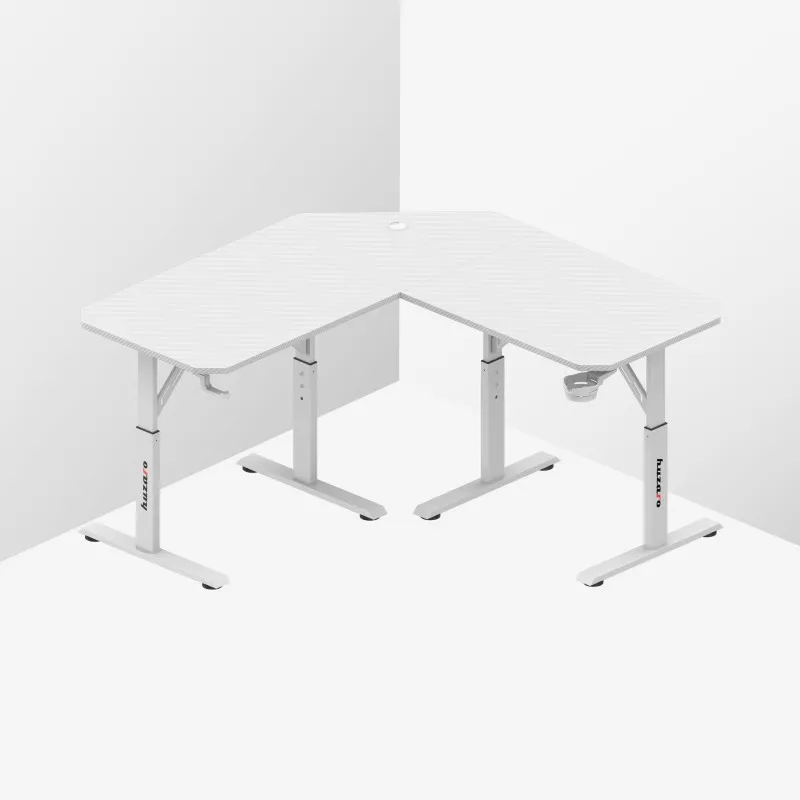 Hero 7.3 White Corner Gaming Desk 140 cm with Height Adjustment – view 12