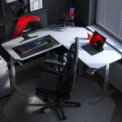 Hero 7.3 White Corner Gaming Desk 140 cm with Height Adjustment – view 21