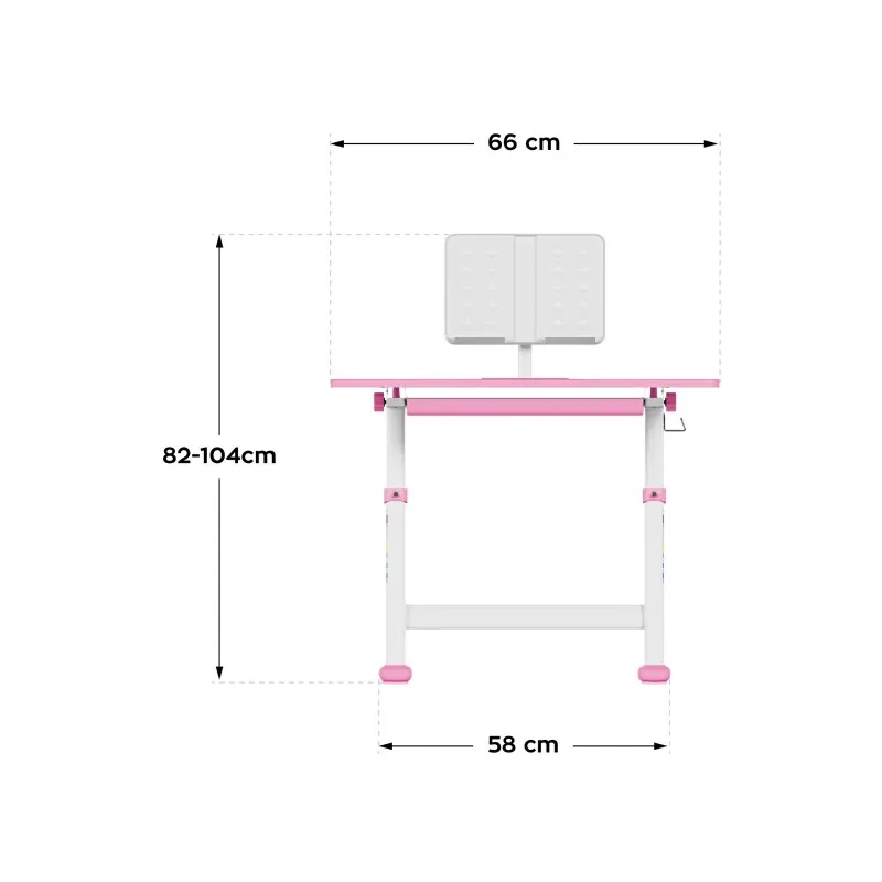 Study 3.0 Pink Adjustable Children's Desk 66 cm – view 17