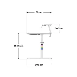Study 3.7 Grey Adjustable Children's Desk 90 cm – view 16
