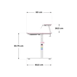 Study 3.7 Pink Adjustable Children's Desk 90 cm – view 5