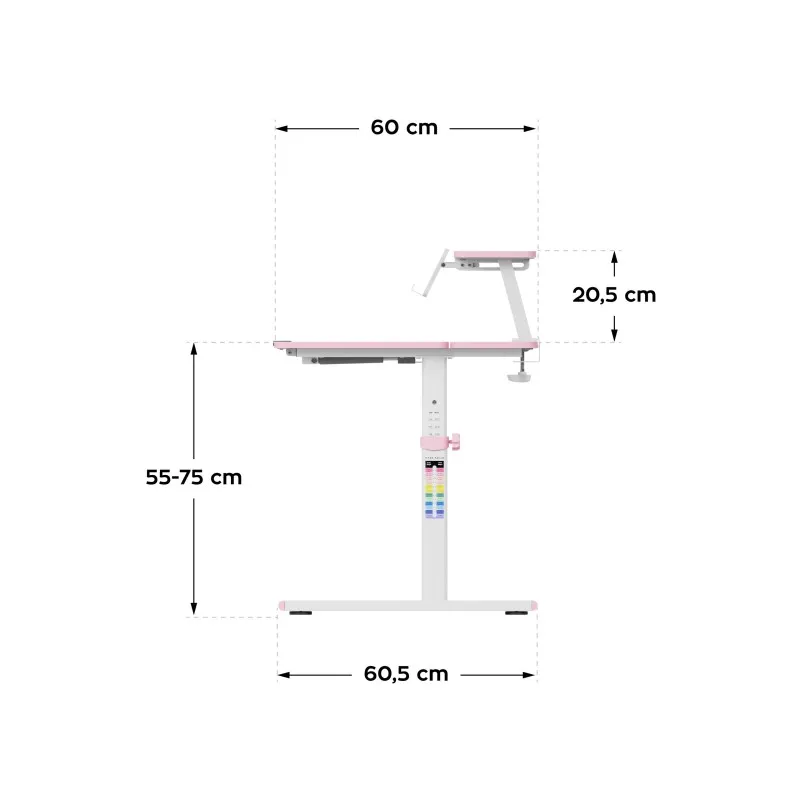 Study 3.7 Pink Adjustable Children's Desk 90 cm – view 5