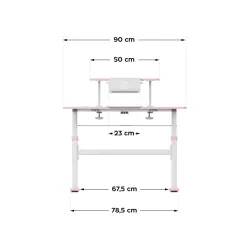 Study 3.7 Pink Adjustable Children's Desk 90 cm – view 6