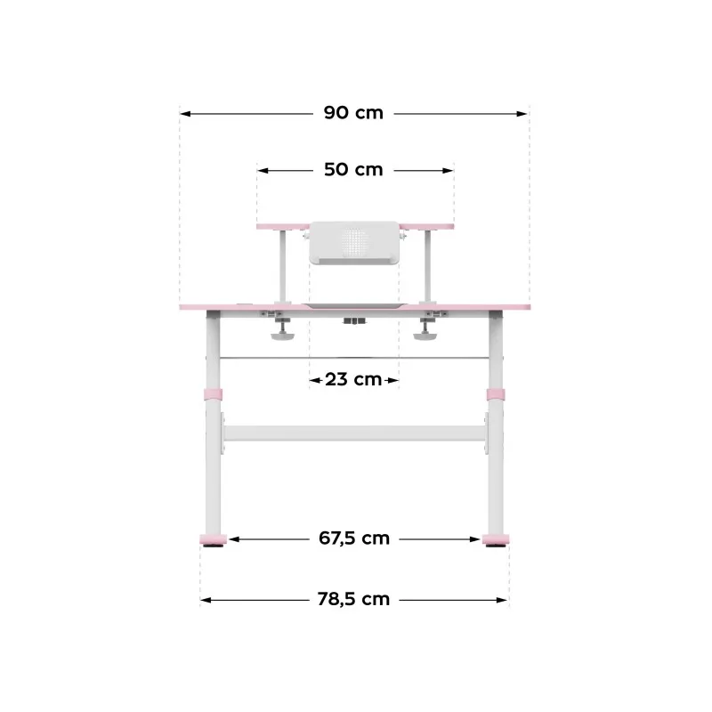 Study 3.7 Pink Adjustable Children's Desk 90 cm – view 6