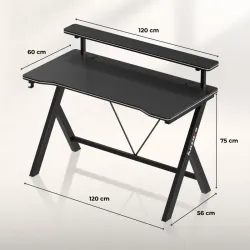 Hero 1.9 Black Gaming Desk 120 cm 13